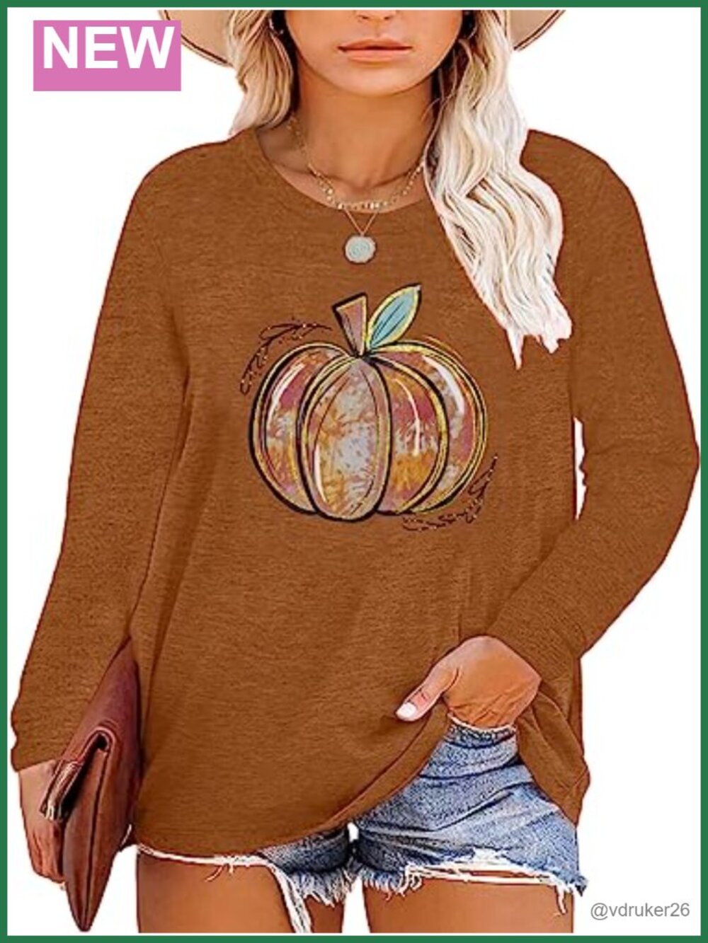 Plus Size Halloween Pumpkin Graphic Long Sleeve Tee Tunic Top